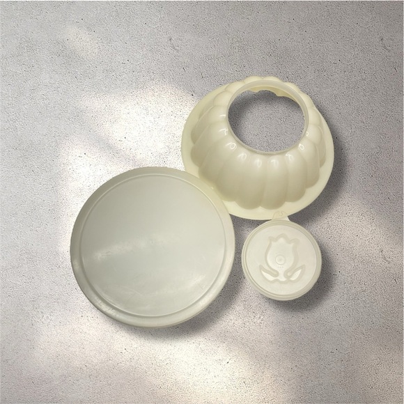 Vintage Tupperware Jel-N-Serve Gelatin Jello Mold Set White #616-5 - Picture 2 of 9